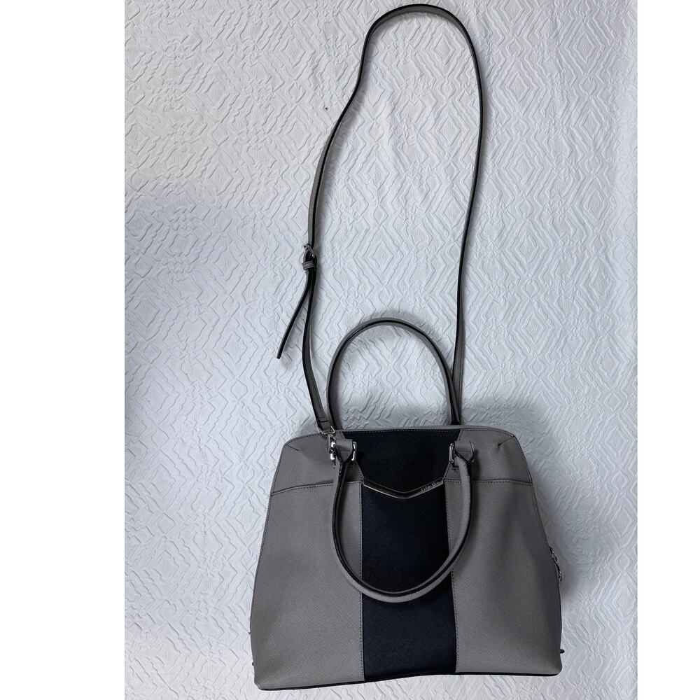 Calvin Klein Gray Black Saffiano Tote Shoulder Bag Crossbody Purse - Picture 11 of 12